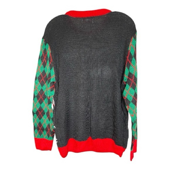 Holiday Gangsta Ugly Santa Sweater - Red, Black, Green Sz M NWOT - Picture 2 of 8